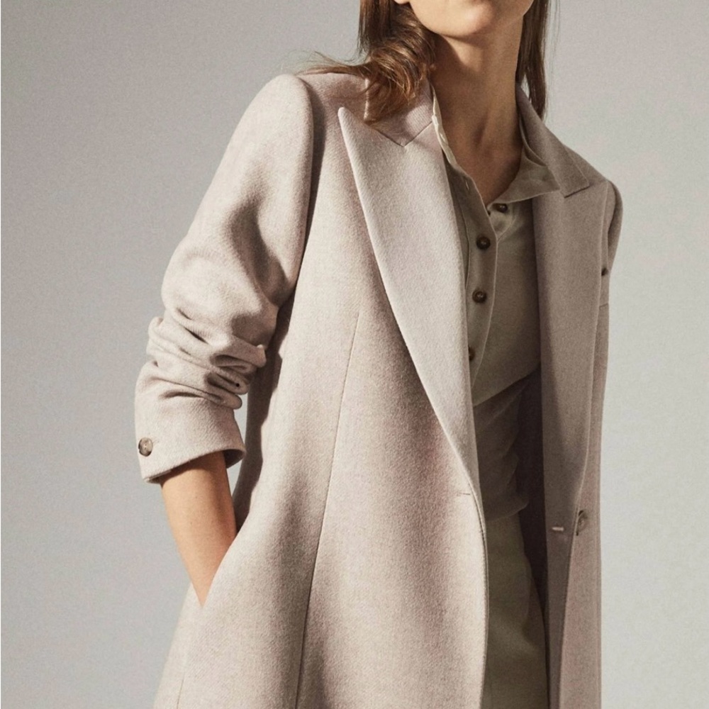 Reiss Mandie Contrast Collar Wool-
Blend Trench Coat Double Breasted
Neutral